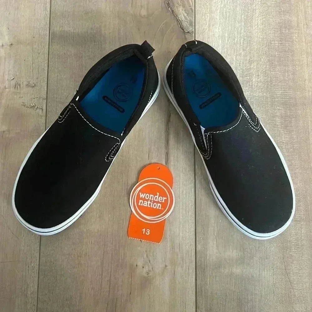 NEW 4/$25 Wonder Nation’s Casual Skate Slip-On Shoes Sz 13